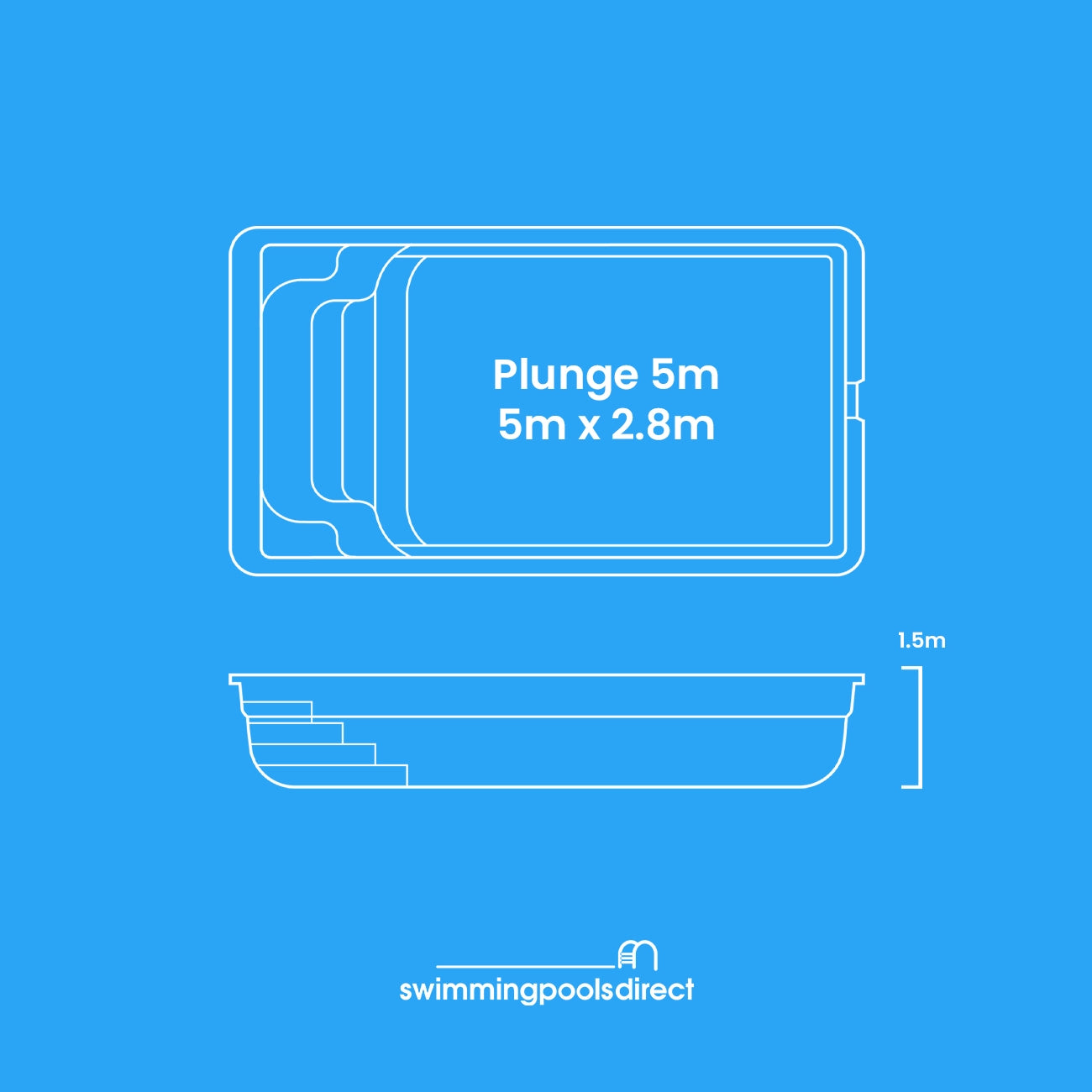 [Clearance - QLD Only] Plunge Fibreglass Pool