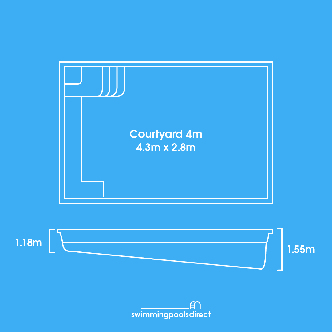 Courtyard 4M Fibreglass Pool Swimming Pools Direct